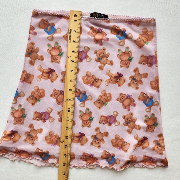 Delia's Dolls Kill Pink Teddy Bear Mini Skirt Cute Coquette Y2K Kawaii XS - Picture 9 of 9